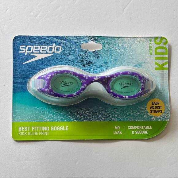 SPEEDO KIDS Glide Print Anti Fog No Leak Best Fitting Goggles  New in Package - Picture 1 of 11